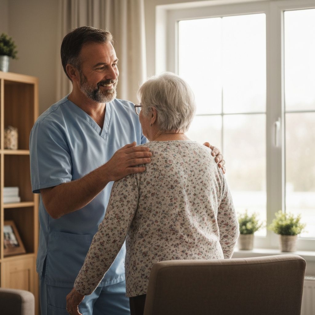 Caregiver helping elderly